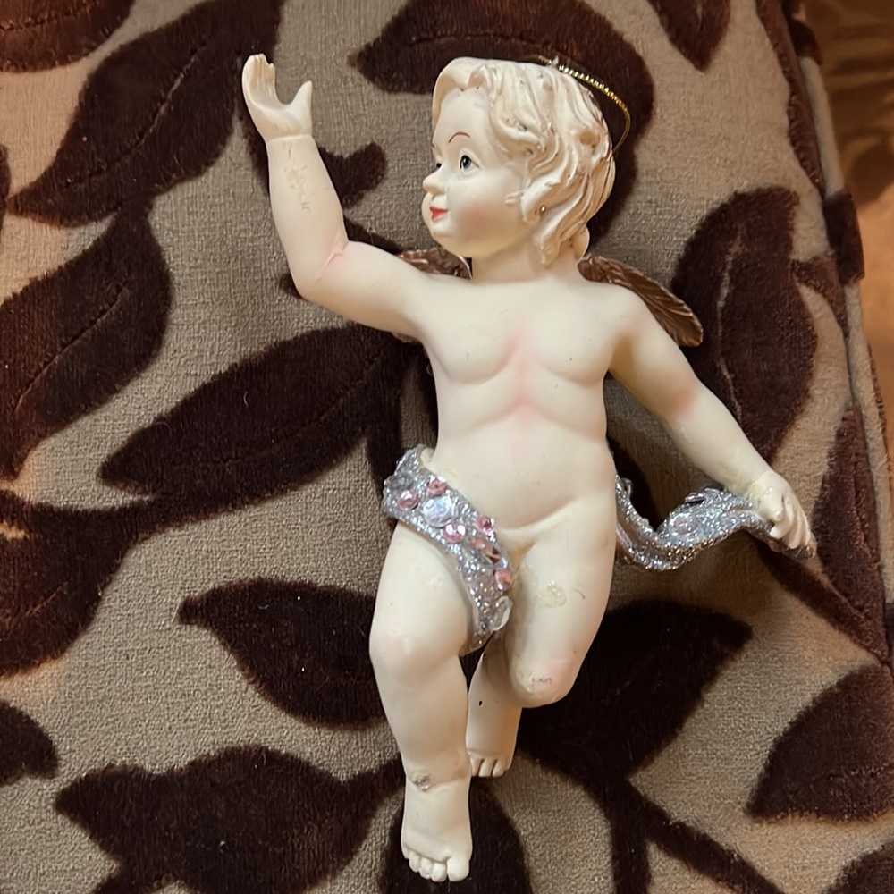 Cherub Christmas Ornaments - Set of 5 - Picture 5 of 9